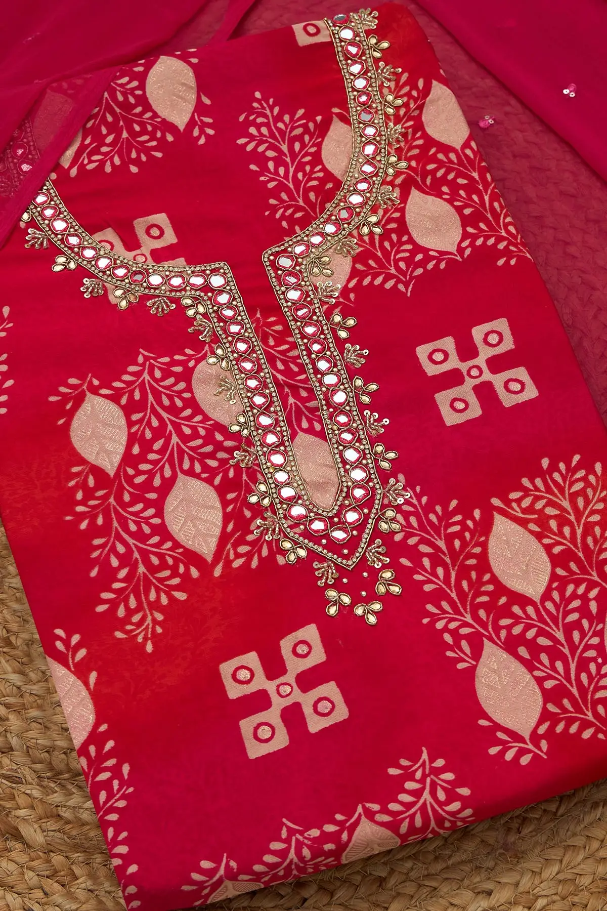 Fuchsia Botanical Print Material - Image 2