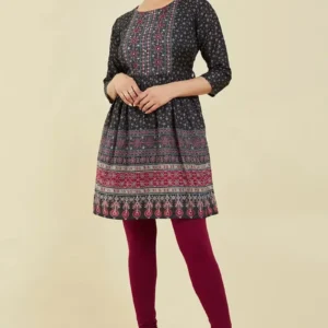 Maroon Cotton Churidar Legging