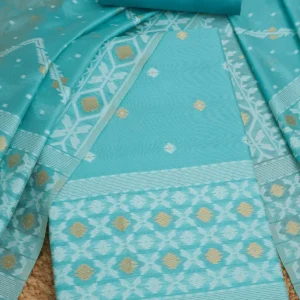 Turquoise Blue Chanderi Material