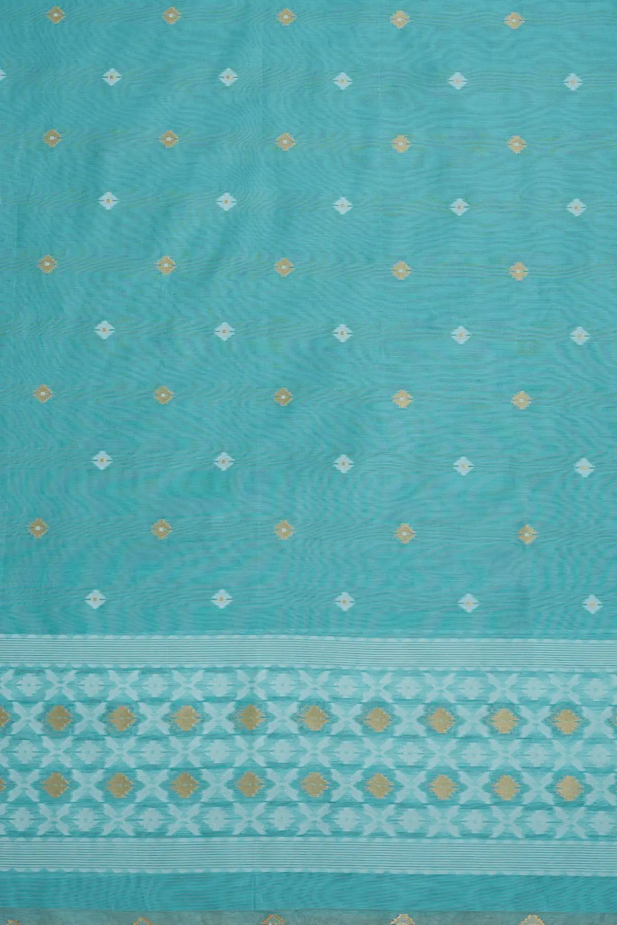 Turquoise Blue Chanderi Material - Image 4